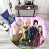 Classic Japanese-style Cartoon Demon Slayer Round Rug, Home Soft Decorative Anti-slip Yoga Mat and Chair Mat, Outdoor Floor Mat Carpet K12
