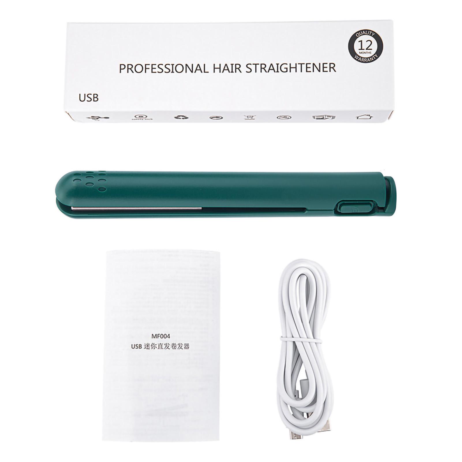 

2 in 1 Hair Straightener USB Ceramics Heating Straightening Curling Flat Iron