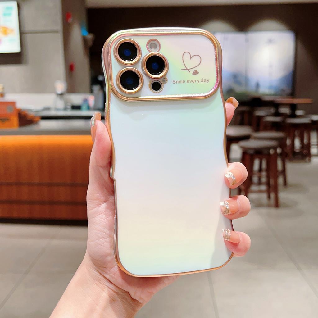 For IPhone17Promax Silk Colorful Mobile Phone Case for Apple 16 Electroplating 15 Love Big Wave 14 Soft Shell