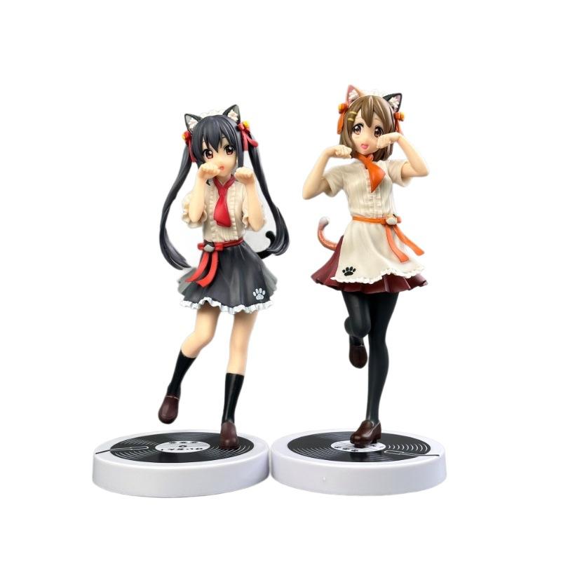 K-On! Cat-Themed Azusa Nakano & Yui Hirasawa Cute Anime Girl Figure Model Ornaments Toy