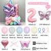 56pcs/set Butterfly Number Balloon Set Pink Numbers 1-9 Purple Butterflies for Valentine's Day Anniversary Birthday Party Decors