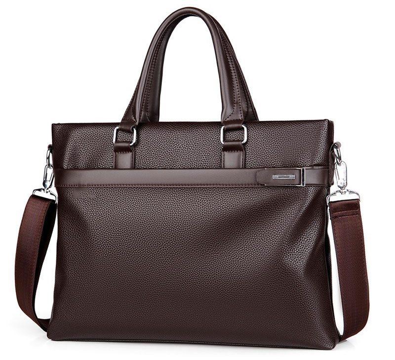 

1pcs Large capacity business handbag, men s briefcase, soft leather men s bag, A4 shoulder bag, crossbody computer bag
