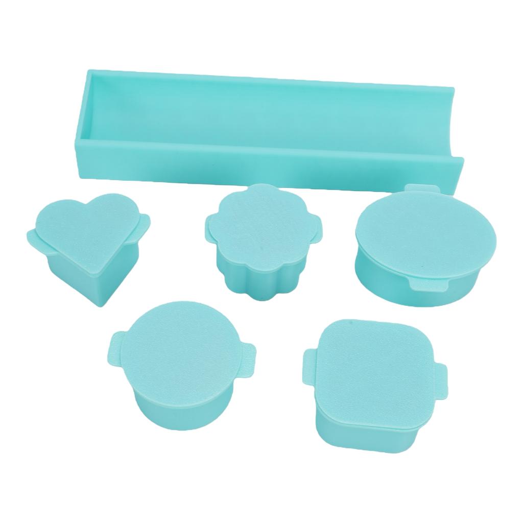 Cake Pop Mold Set Mint Green Reusable Plastic Heart Square Cloud Oval Round Cake Pop Cutter Pusher with Tray for Baking