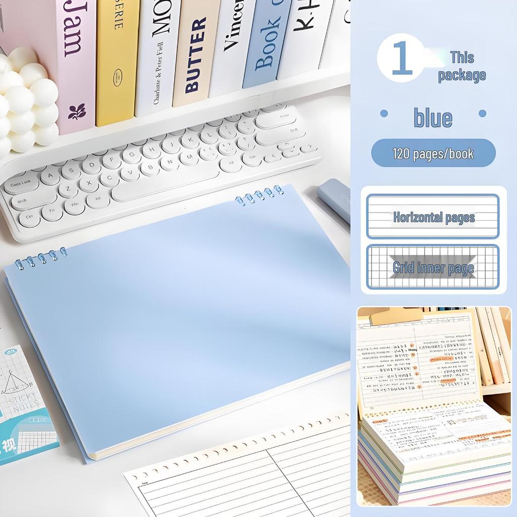 B5 Loose-Leaf Notebook with Horizontal Lines and Grids for Error Correction - Ideal for Junior and Senior High Students
