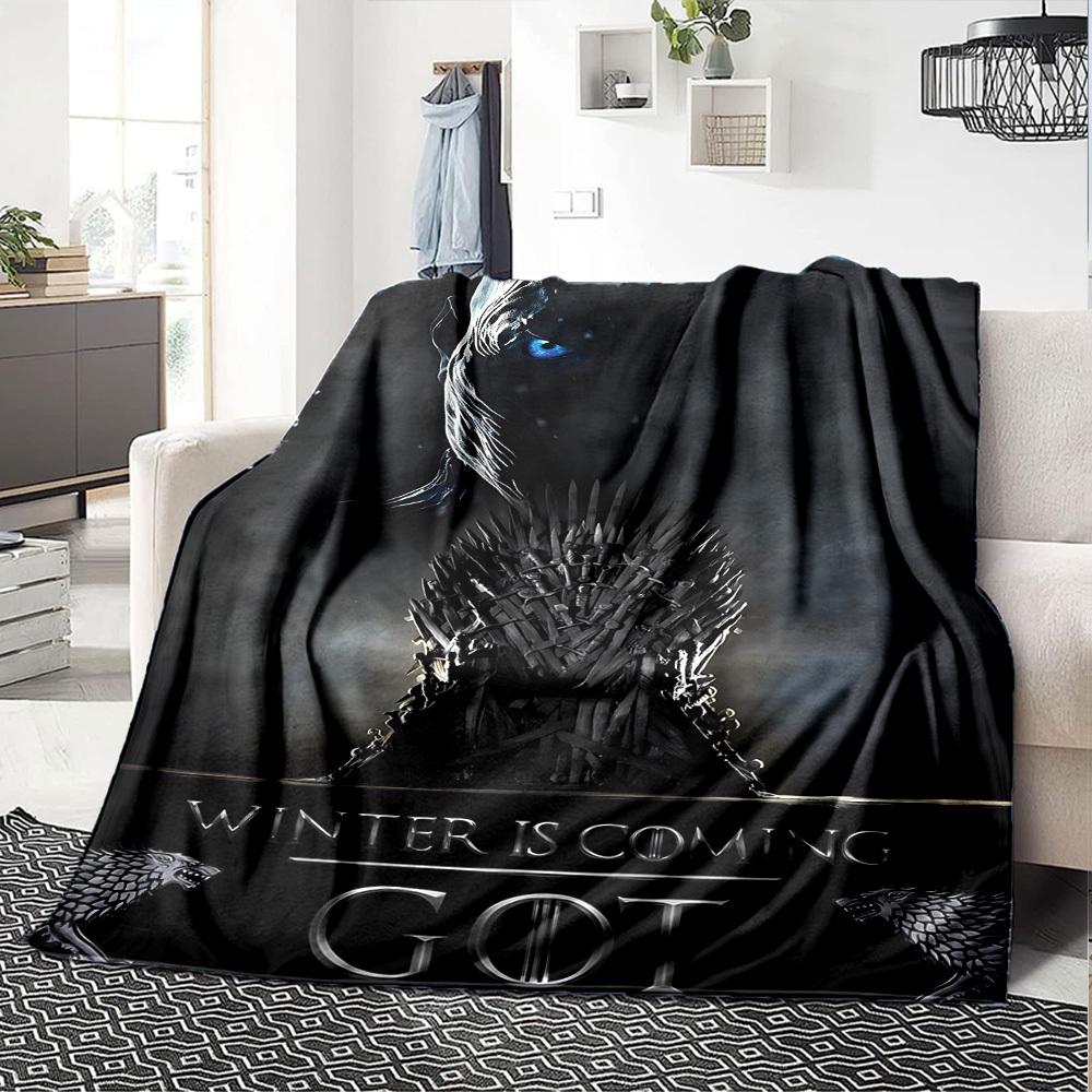1pc Winter Is Coming Got Flannel Blanket Soft Warm Throw for Home, Office, Travel, All-Season Cozy Bedding GiftL1101