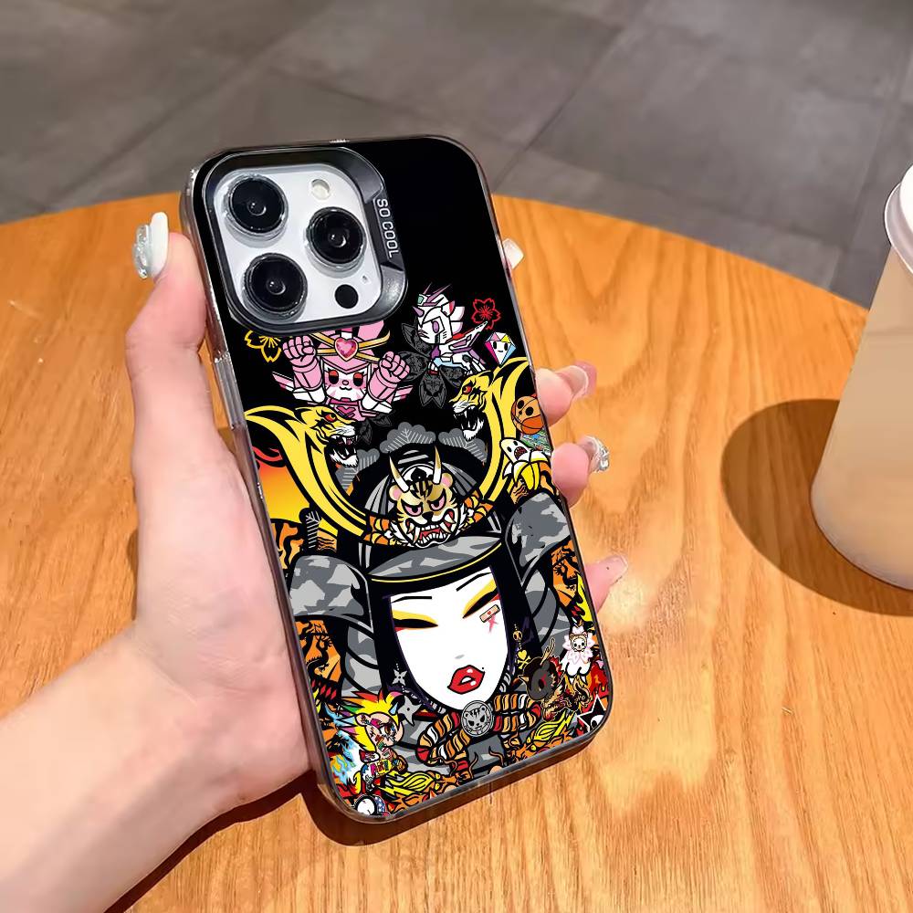 J-style Tokidoki A-Art B-Bright Phone Case For iPhone17,16,15,14,13,12,11,Pro,MAX Gray Matte Silicone Black Cover