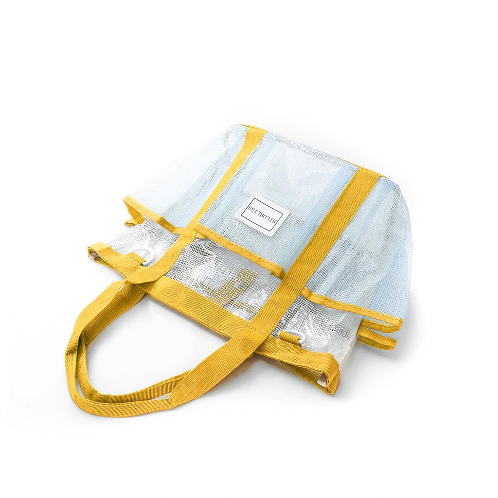 Bolsa de Praia Feihong com Cor Contrastante Leve Impermeável Grande Capacidade Multiuso Portátil Bolsa de Armazenamento