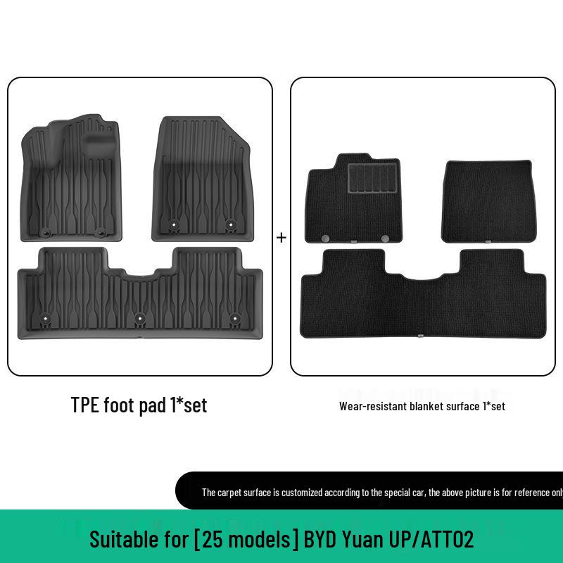 2024-2025 BYD Yuan UP/ATTO2 TPE Floor, Trunk & Backrest Mats