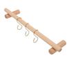 Wooden Towel Rack 45cm with 3 S Hooks Wall Mounted Towel Holder Hanger for Bathroom