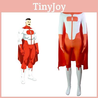 Invincible Cosplay Bodysuit With Cape Space Cotton Print Fabric Omni-man Mark Grayson Atom Eve