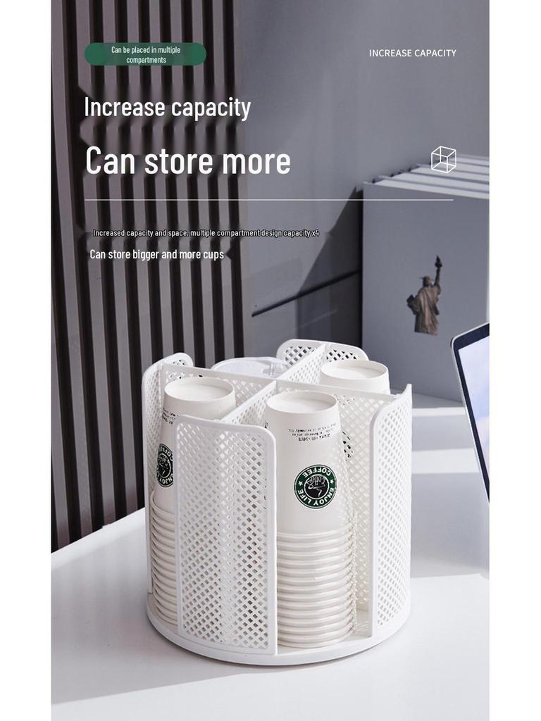 Rotating Disposable Cup Dispenser for Milk Tea & Coffee Shops