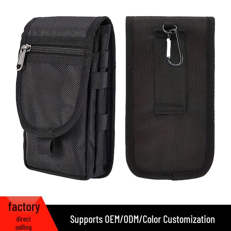 Bolsa de Cintura Masculina para Celular de 6,3" com Tampa Flip - Bolsa de Cinto Casual para Meia-Idade e Idosos