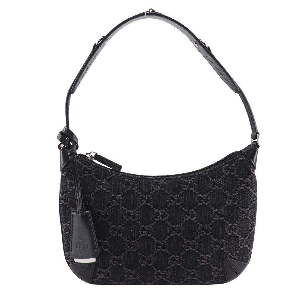 GUCCI Horsebit Slim Small Shoulder Shoulder Bag 774719 GG black denim Women Used