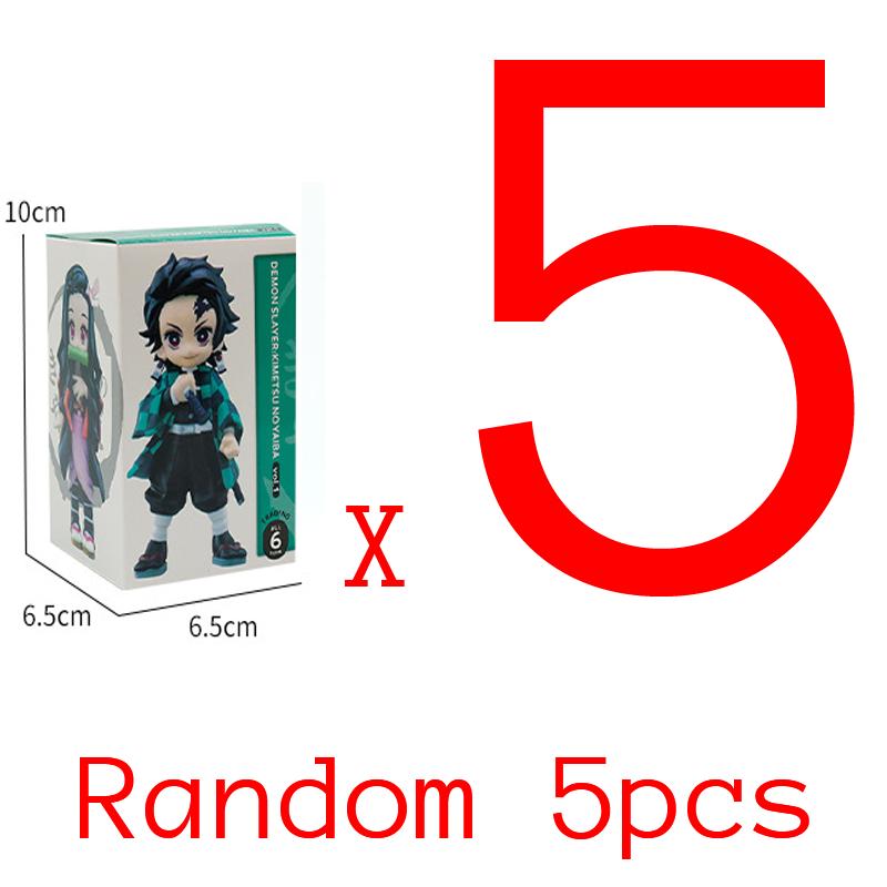 6pcs Anime Cartoon Figure Demon Slayer Tanjiro Kamado Nezuko Blind Box Statue Model Ornament Surprise Gift Box Collection Figure