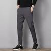 Men's Ice Silk Pants Summer Men's Casual Sports Pants Gray Zipper Pockets Slim Straight Breathable Lightweight Cool Feeling