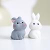 3 Pcs Mini Resin Rabbit Figurine Tiny Cartoon Bunny Sculpture Miniature Animal Fairy Garden Ornament for Moss Landscape DIY Plant Pot Home Decor