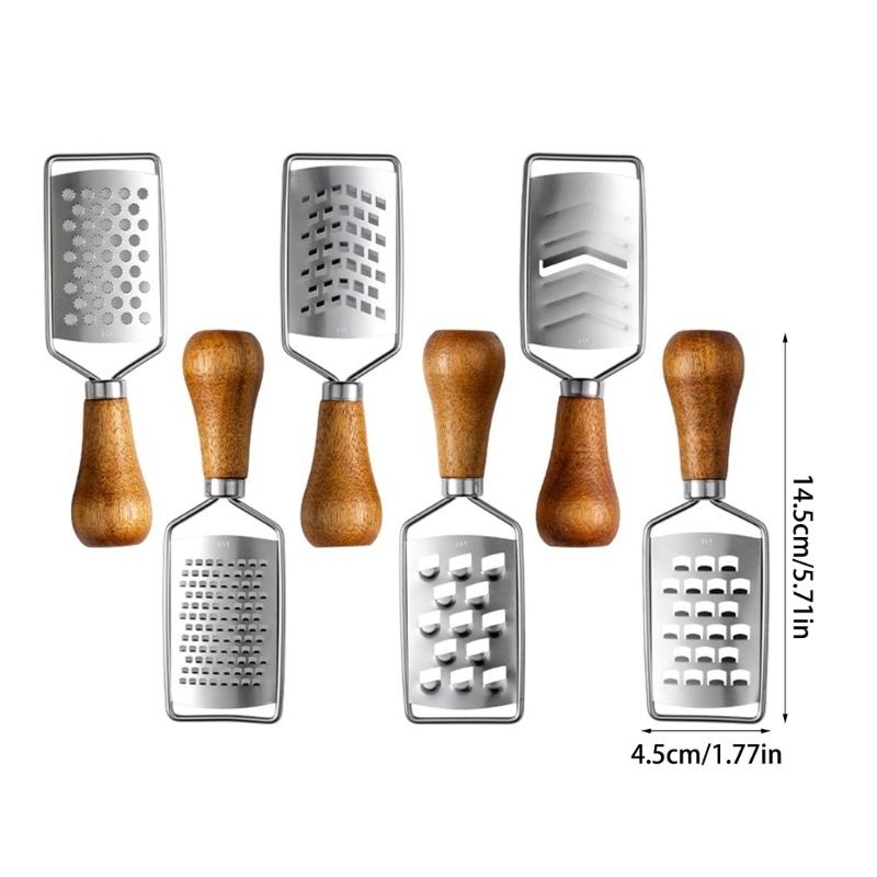 Portable Steel Cheese Shredding Gadget Multipurpose Vegetable Grater Essential Kitchens Tool With Nonslip Wood Handle