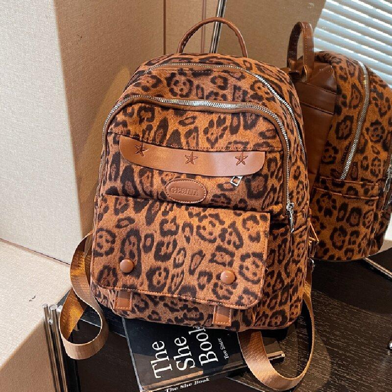 Backpack retro simple texture fashion backpack trend commuting leisure going out women's bag