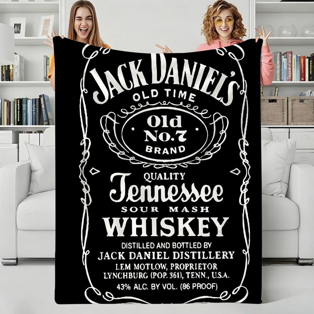 Trink J-Jack Daniels Wurf Flanelldecke Perfekt für Sofa Büro Bett Reisen Schlafen Lesen Entspannen Camping Ganzjahresnutzung 75cmx90cm