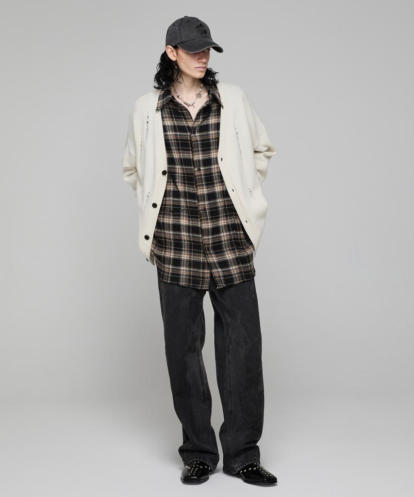 ULKIN Vintage Oil Washed Denim Pants_Black