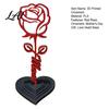 Minimalist Rose Sculpture And Heart Sculpture 3D Printed Red Ornament Mom Stem Love Base Ornament Statue Mother's Day Birthday Gift for from