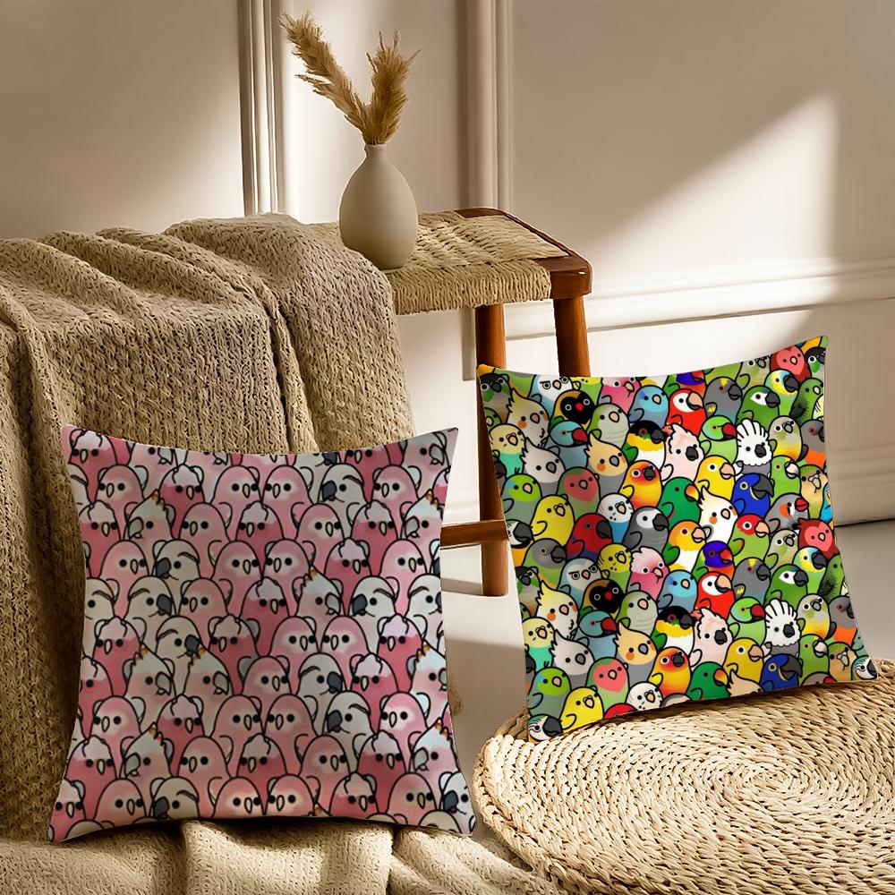 Cute Cockatiel Cushion Cover Soft Plush DoubleSided Printed Sofa Pillow Cushion Cover Cozy AllSeason Durable Decor Gift