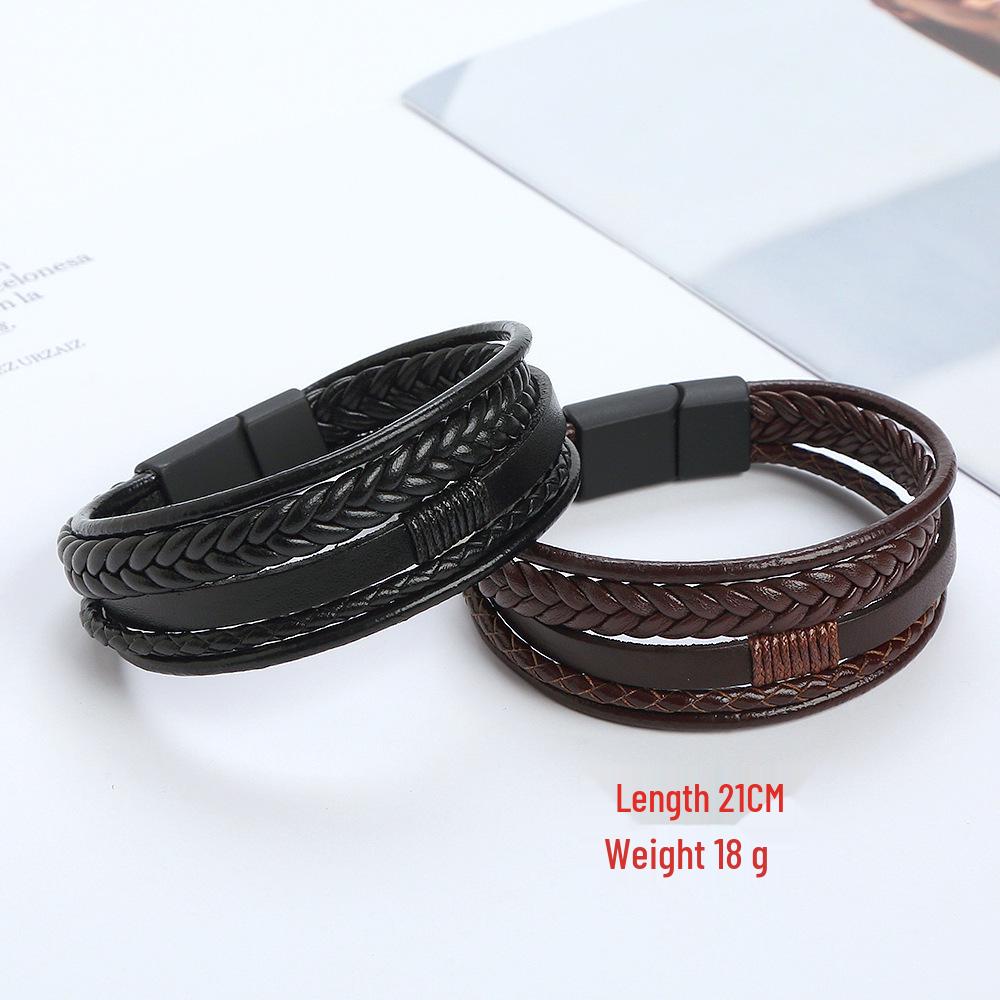 Kruis Hoge Kwaliteit Koeienhuid Roestvrij Staal Armband voor Mannen en Vrouwen