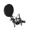 Univerdal Plastic Condenser Microphone Mic Shock Mount Holder Bracket Anti Vibration with Pop Filter for On Line