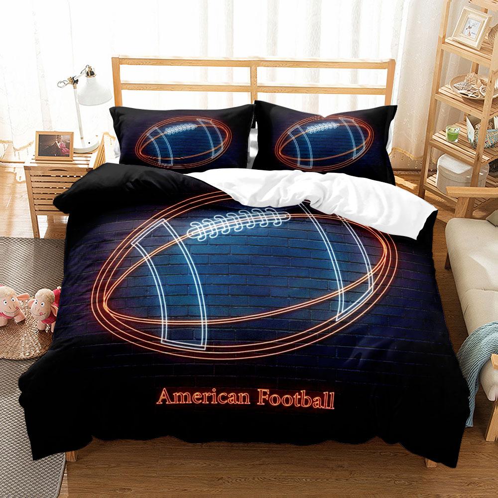 Juego de Funda Nórdica de Fútbol Americano Acuarela Tamaño King Queen Doble Full Twin Individual Juego de Ropa de Cama