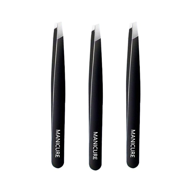 3pcs High-Quality Stainless Steel Eyebrow Tweezers Hair Removal Tweezers Specialized for Beard Plucking Slant Tip Eyebrow Clip