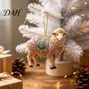 Holiday Atmosphere Enhancement Ornament 2D Acrylic Goat Christmas Ornament, Cute Animal Sheep Hanging Decor for Elegant Home Party Decoration