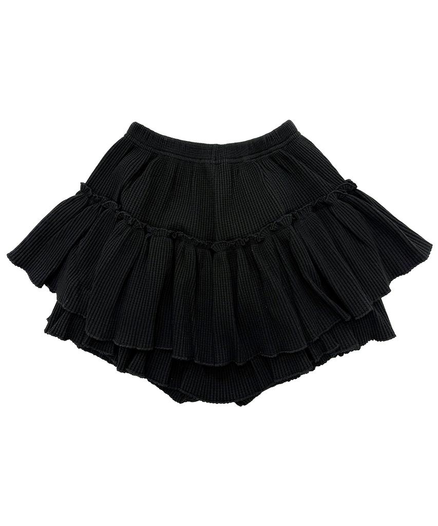 Plasma Sphere Medley Applique Waffle Western Tiered Ruffle Skirt Pants_2 Colors