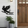 Custom Metal Eagle Wall Art with House Name Address Outdoor Garden Decor Easy Hang Housewarming Gift