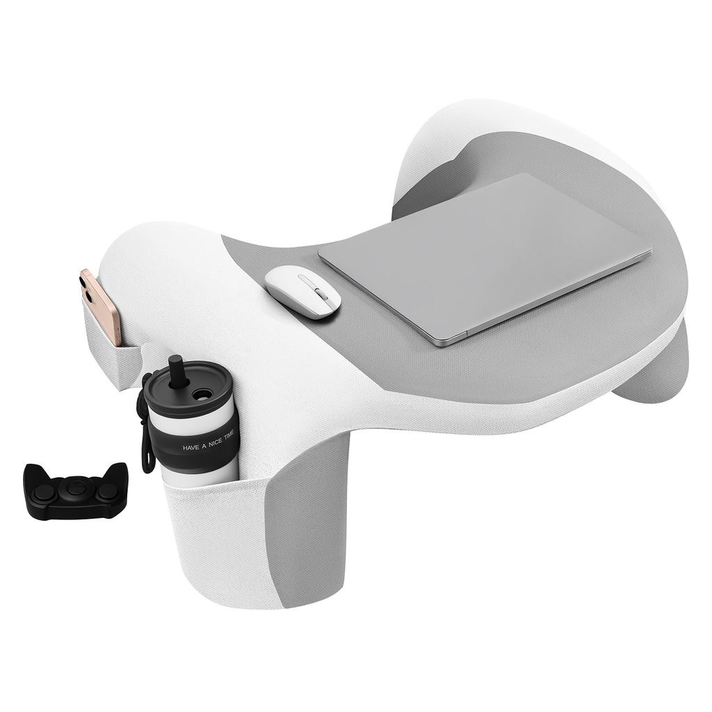 Soft Lap Desk Pillow for Laptop, Reading Pillow for Gaming,Ultimate Lap Pillow with Cup Holder Pocket for Bed, Couch, Floor, Car