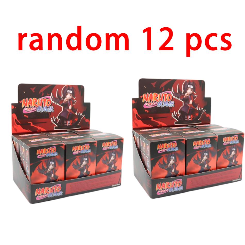 12Pcs Anime Naruto Shippuden Akatsuki Arc Series Blind Box Figures Toys Mystery Box Surprise Ornament Christmas Halloween Gifts