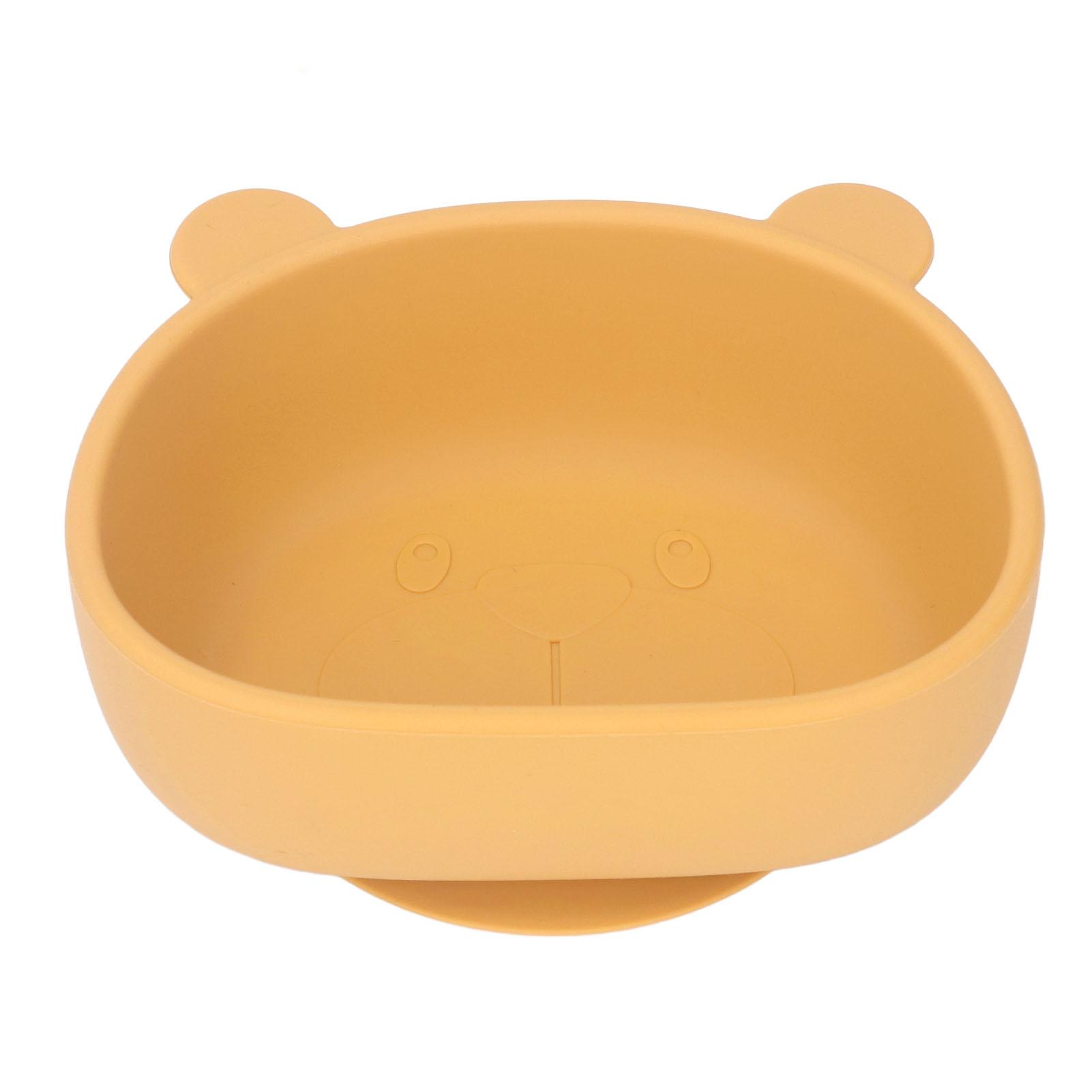 

Миска для детского питания, милая силиконовая миска в форме панды для малышей с присоской для закусок жёлтый