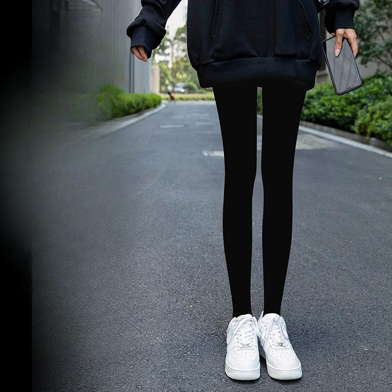 Women's Flesh Colored Bare Leg Effect Bare Feel Fleece Lined Thickened Stockings Spring Autumn Winter One Piece Pantyhose Base Layer Leggings