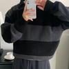 Sweater Men's Trendy Brand Loose and Lazy Retro Hong Kong Style Pullover Striped Knitted Sweater Trendy Casual Versatile Jacket