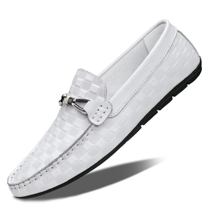 Trendy brand men's shoes first layer leather men's leather shoes breathable lazy business casual one pedal Doudou shoes British