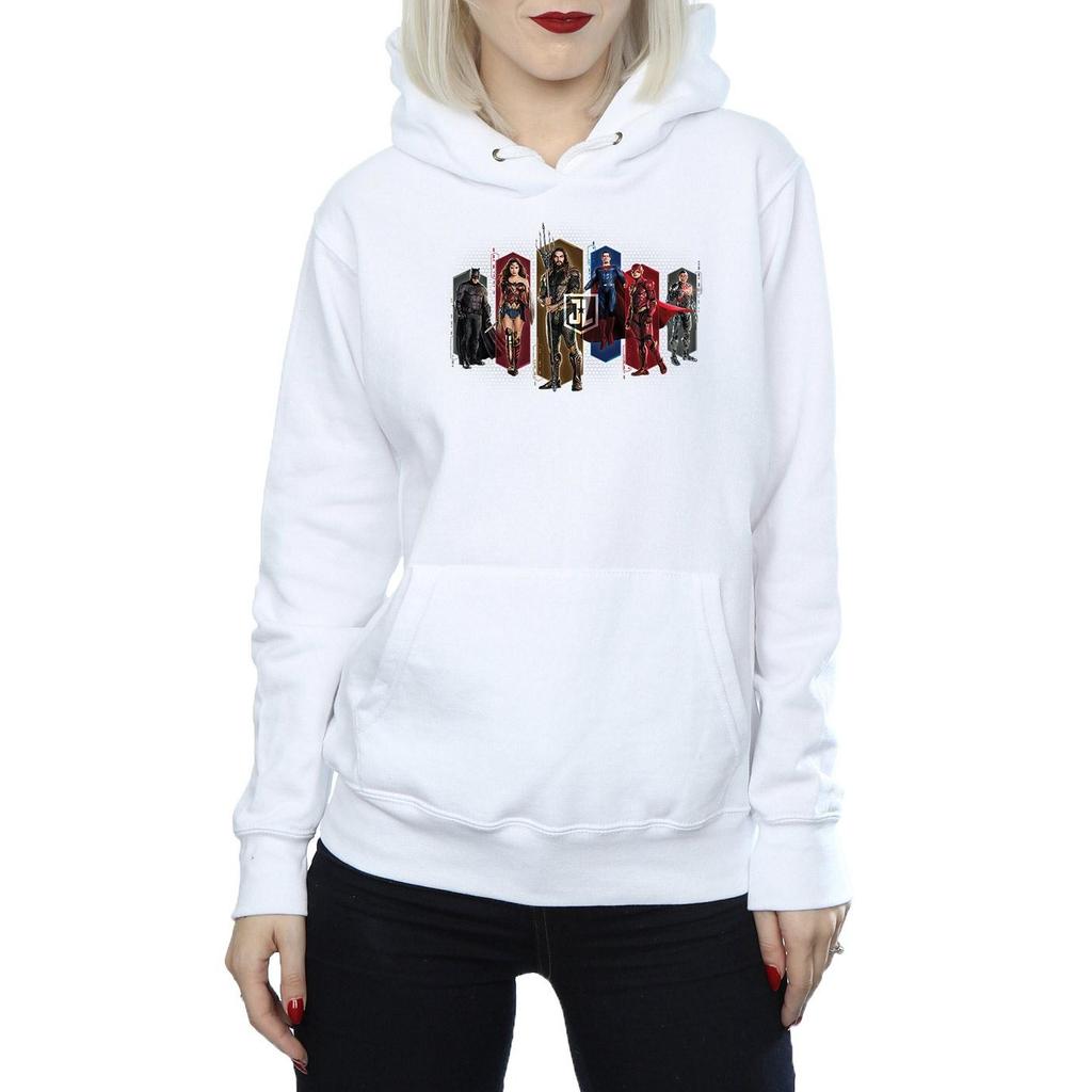 DC Comics Womens/Ladies Justice League Movie Team Hexagons Hoodie