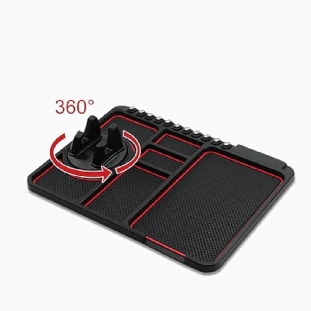 Silicone Car Dashboard 360° Rotation Anti-Slip Mat with Mobile Phone Holder Temporary Parking for Navigation Car Interior Accessories