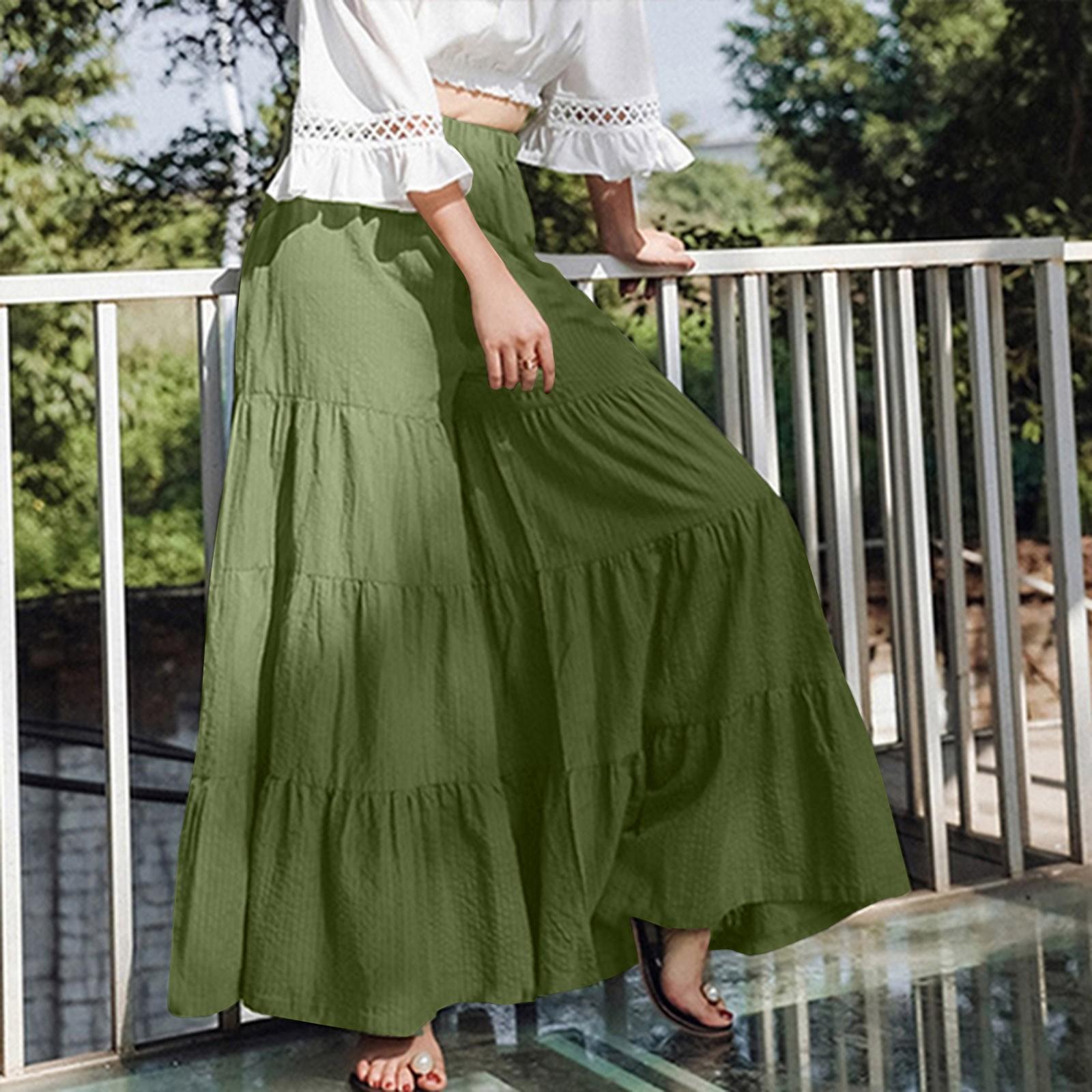 

Women s Color Slim-fit Trousers Casual Pocket Splicing Slimming Multi-wide-leg Cake Pants M
