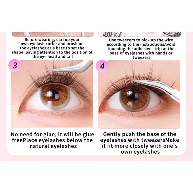 Lactacia - Natural Fox Eye Cluster False Eyelashes
