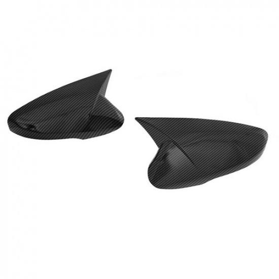 Carbon Black For 2011-16 Hyundai Elantra OX Horn Car Rearview Mirror Cover Decor