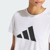 Adidas Essential Large Logo Print Crew Neck Sports T-Shirt Women Tops White IT0545