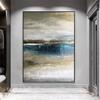 Large Beige Brown Abstract Boho Textured Handmade Canvas Painting  Modern Home Wall Art Decor