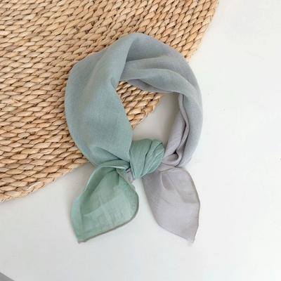 Gradient Cotton-Linen Small Scarf Thin Breathable Summer Neck Protection And Warm Scarf For Women Neckband