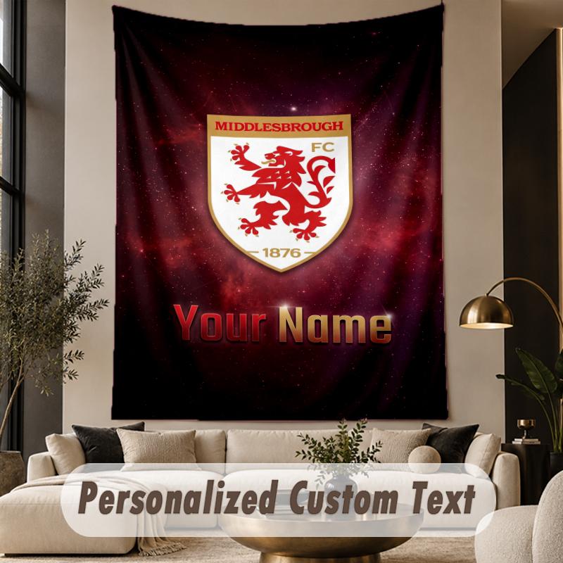 Custom Text Tapestry Middlesbrough FC Print Wall Tapestry Indoor Living Room Wall Decor