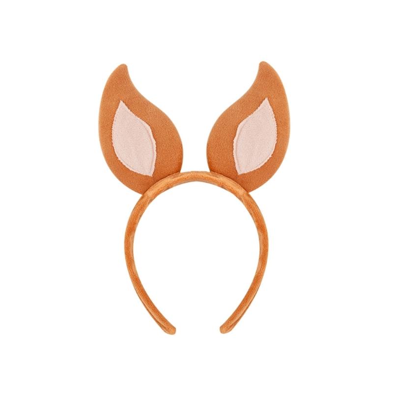 Dogs Hair Hoop Set Foxes Ears Headband Plush Tail Bowtie False Nose Animals Costume Set for Halloween Cosplay Party