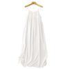 White drape lengthened suspender skirt dress 2025 summer new travel photography pleated temperament long skirt vest skirt